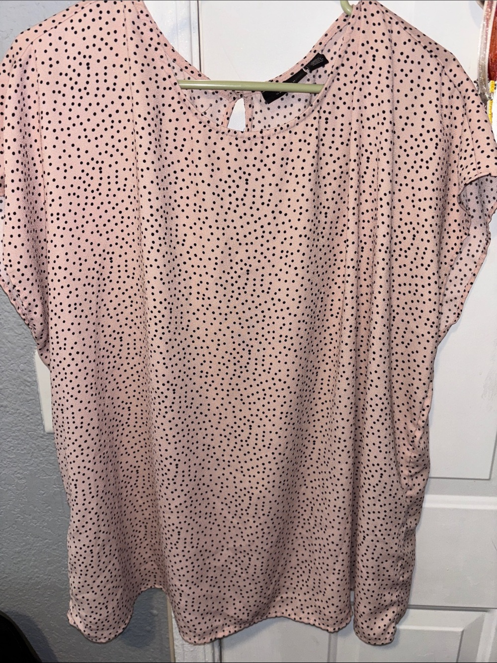 Halogen Pink Blouse with Black Polka Dots